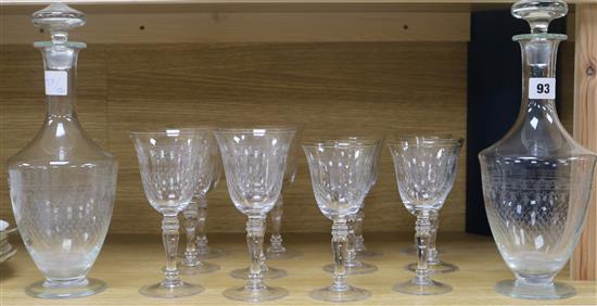 A suite of etched glassware